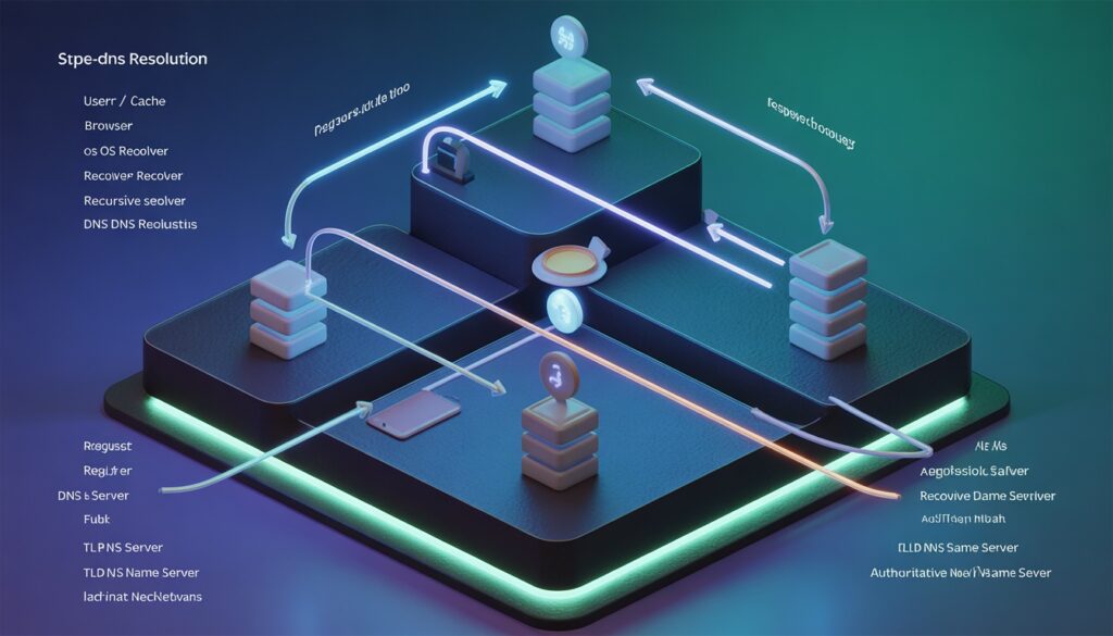 DNS Lookup Flow Diagram Labelled